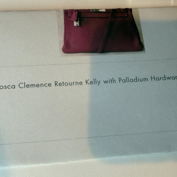 Hermes 32cm Tosca Clemence Retourne Kelly with Palladium Hardware - Picture 14 of 14
